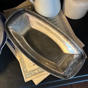 Vintage Silver Plated Serving Tray with Floral Design EPNS #2358